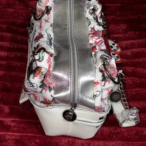 Stylish White and Red Women's Bag - Picture 5 of 11